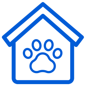 House and paw print icon representing pet boarding services